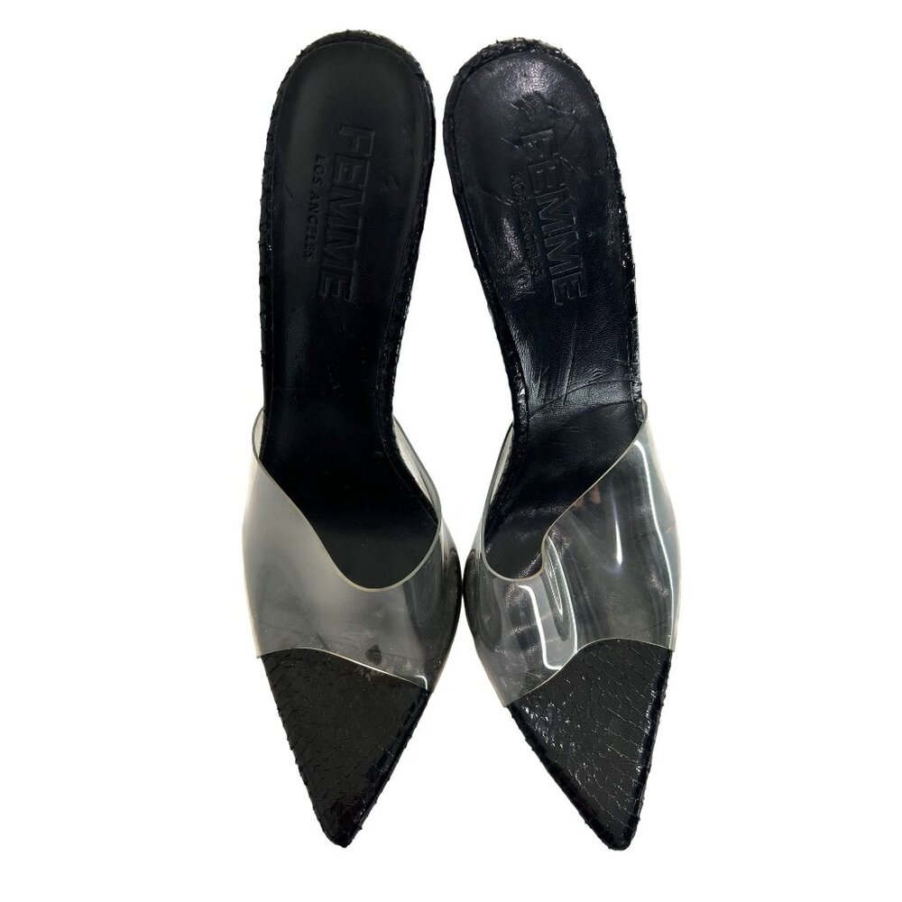 FEMME Gianni Mules in Black Clear